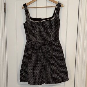 Cider Black and White Textured Mini Dress